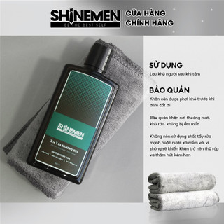 Khăn tắm, khăn gội đầu cotton SHINEMEN chất nhung mềm mịn, màu xám, không ra màu 35x75cm