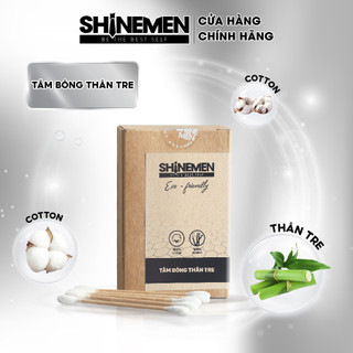 Tăm bông SHINEMEN, thân gỗ hộp giấy 100 que thân thiện với môi trường