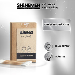 Tăm bông SHINEMEN, thân gỗ hộp giấy 100 que thân thiện với môi trường