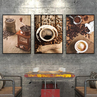 Set 3 tranh treo tường, chủ đề Cafe Retro, Vintage BH161 - Tranh treo decor, trang trí quán cafe, quán nước, nhà hàng