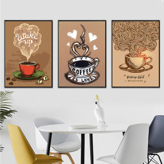 Set 3 tranh treo tường, chủ đề Cafe Retro, Vintage BH161 - Tranh treo decor, trang trí quán cafe, quán nước, nhà hàng