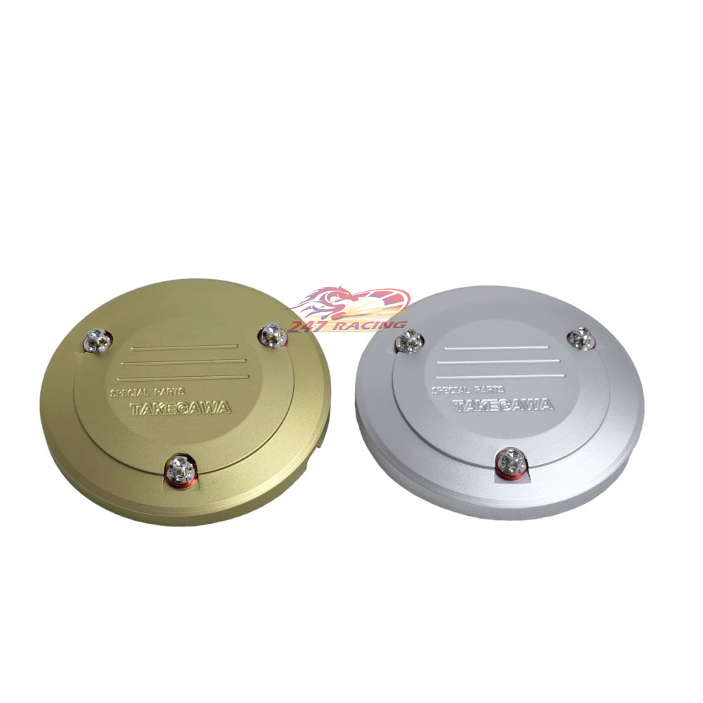 Nắp nồi NHÔM CNC mẫu TAKE kèm 3 ốc Salaya 6li1 và 3 long đền ĐỎ gắn xe máy Wave Dream