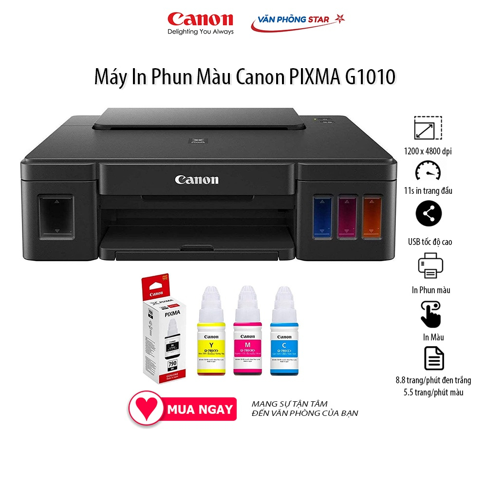 Máy In Phun Màu Canon Pixma G1010 Giá Rẻ Chính Hãng Lbm Bảo Hành 12 Tháng Shopee Việt Nam 3245