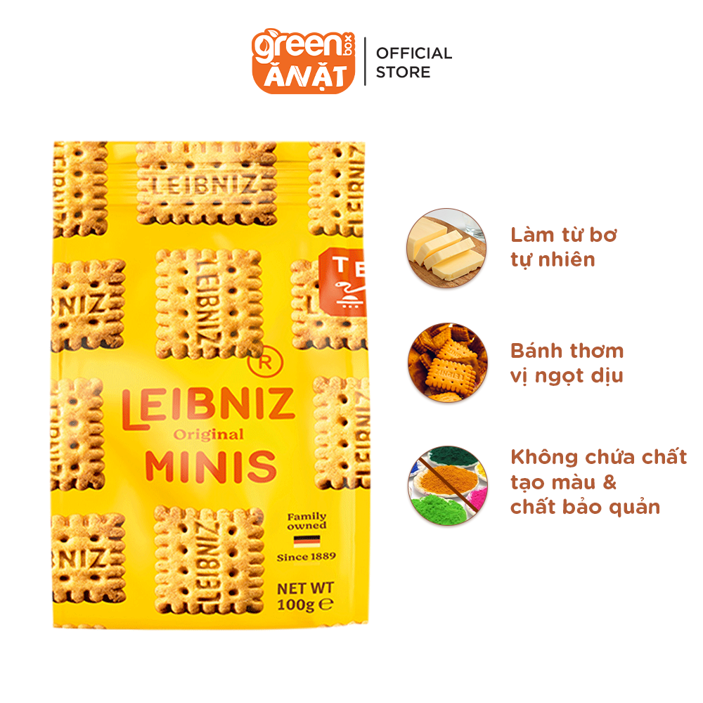 Ảnh Bánh qui bơ nhập khẩu minis Leibniz Đức 100g dùng bơ tự nhiên và dầu hướng dương, không chất béo chuyển hóa 3