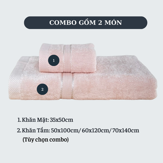 Combo Khăn Tắm, Khăn Mặt Cotton 100% SWAN TOWEL mềm mại thấm hút tốt chuyên dùng cho gia đình, khách sạn, spa, homestay