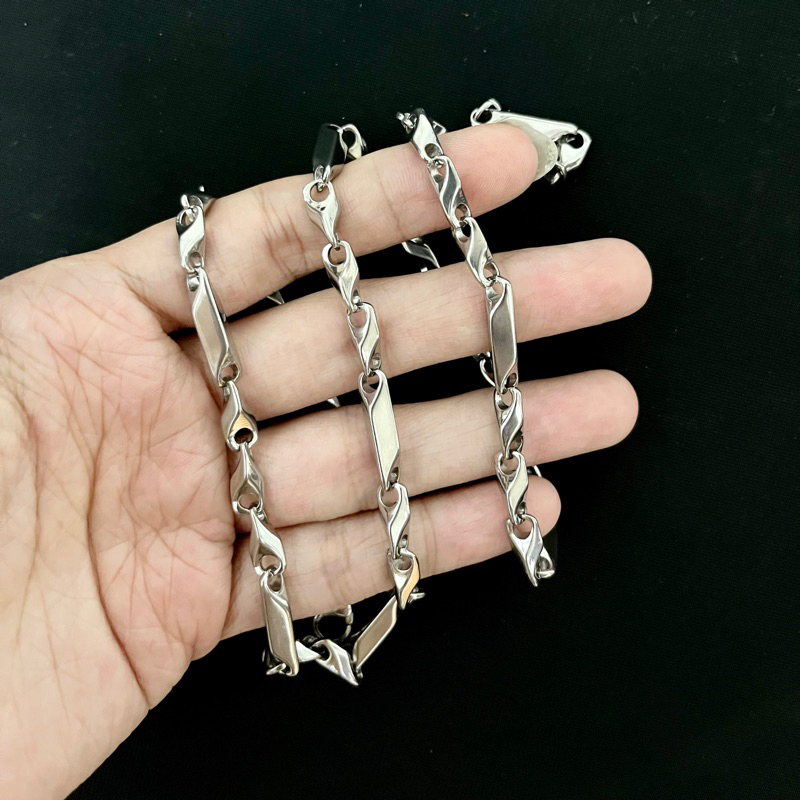 Dây chuyền inox nam kiểu xích 4mm ngắn dài xen kẽ không gỉ nhiều size MN181101