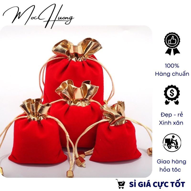 300 túi nhung đỏ dây rút - MH682 | Shopee Việt Nam