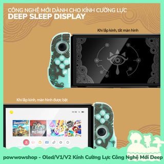 [Sẵn VN - Hỏa Tốc] Oled/V1/V2 Kính Cường Lực Sleep Display Dành Cho Nintendo Switch Zelda Tears of the Kingdom