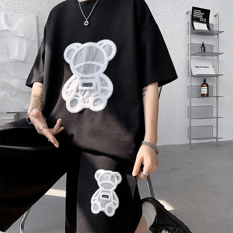 Set đồ bộ HappyFamily graphic gấu trẻ trung chất cotton 100 cao cấp