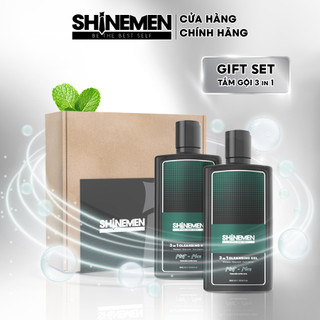 BỘ QUÀ TẶNG | Combo 2 Sữa tắm gội & Rửa mặt 3 in 1 SHINEMEN cho nam, hương nước hoa MINT-MAN 300ml
