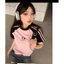 ÁO THUN BABY TEE RAGLAN ÁO HỒNG PHỐI TAY ĐEN THỂ THAO DỄ PHỐI ĐỒ