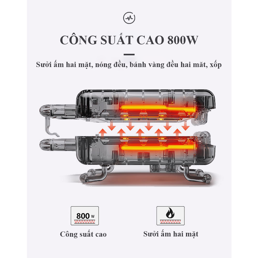 Ảnh Máy kẹp, nướng, làm bánh mì, bánh ngọt 8 khay đa năng 800W SOKANY SK-BBQ-140 hàng cao cấp [BẢO HÀNH 12 THÁNG] 2