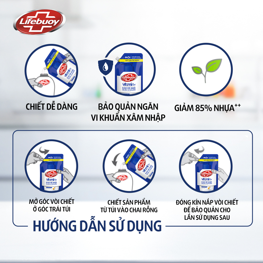 Ảnh Nước rửa tay sạch khuẩn Lifebuoy Dạng Túi 1KG 4