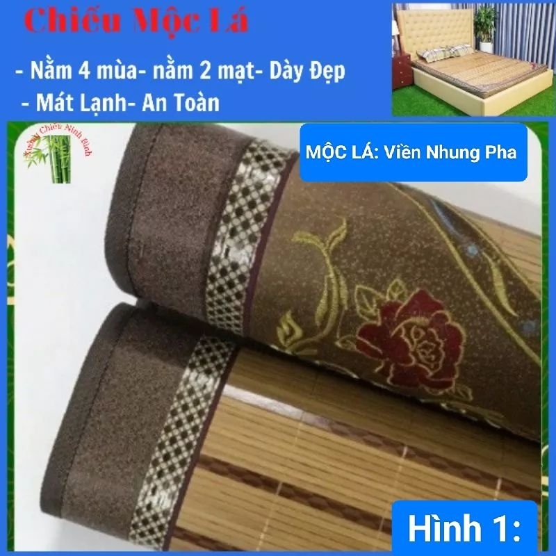 Chiếu tre tây bắc điều hòa mát lạnh, mộc lá nằm 2 mặt đủ kích thước 1m2 ...