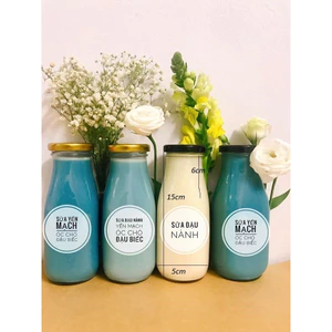 Chai thủy tinh nắp thiếc 250ml đựng sữa hạt, nước trái cây, thực phẩm