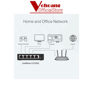 Bộ chia mạng Switch chia mạng LAN 5 cổng TP-Link LS105G Vỏ kim loại cổng Gigabits 10/100/1000Mbps