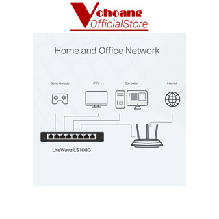 Switch chia mạng LAN 8 cổng TP-Link LS108G Vỏ kim loại cổng Gigabits 10/100/1000Mbps