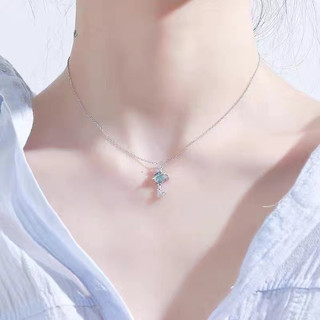 Dây chuyền bạc nữ hành tinh Aurora pha lê xanh ngọc [ Sale 2025]