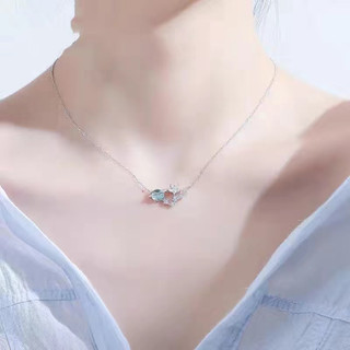 Dây chuyền bạc nữ hành tinh Aurora pha lê xanh ngọc [ Sale 2025]