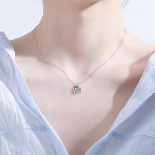 Dây chuyền bạc nữ hành tinh Aurora pha lê xanh ngọc [ Sale 2025]