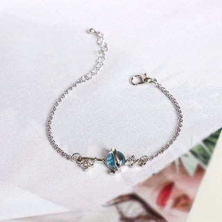 Lắc tay bạc nữ hành tinh Aurora pha lê xanh ngọc [ bạc 925 cao cấp]