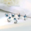 Khuyên bạc hành tinh Aurora pha lê xanh ngọc [ bạc Ý cao cấp]
