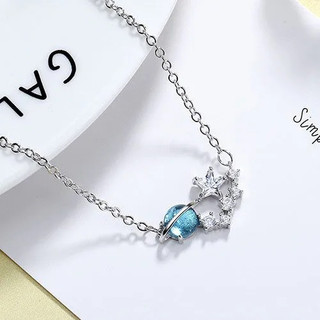 Lắc tay bạc nữ hành tinh Aurora pha lê xanh ngọc [ bạc 925 cao cấp]