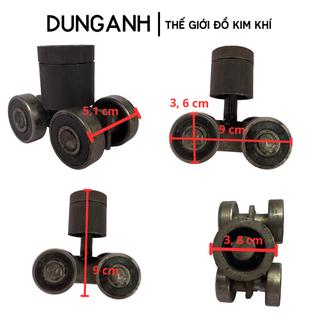 Bi treo cửa xếp xoay 360 độ loại 4 bánh 2 bánh bi treo cửa lùa - Kim Khí Dung Anh