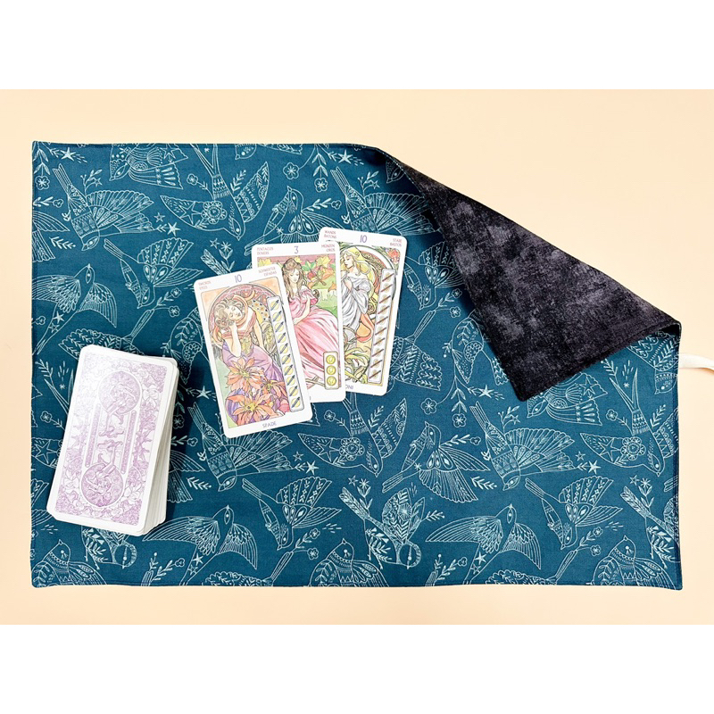 ACIENT SKY - Khăn trải gấp túi đựng bài Tarot (dây ribbon lụa kem ...
