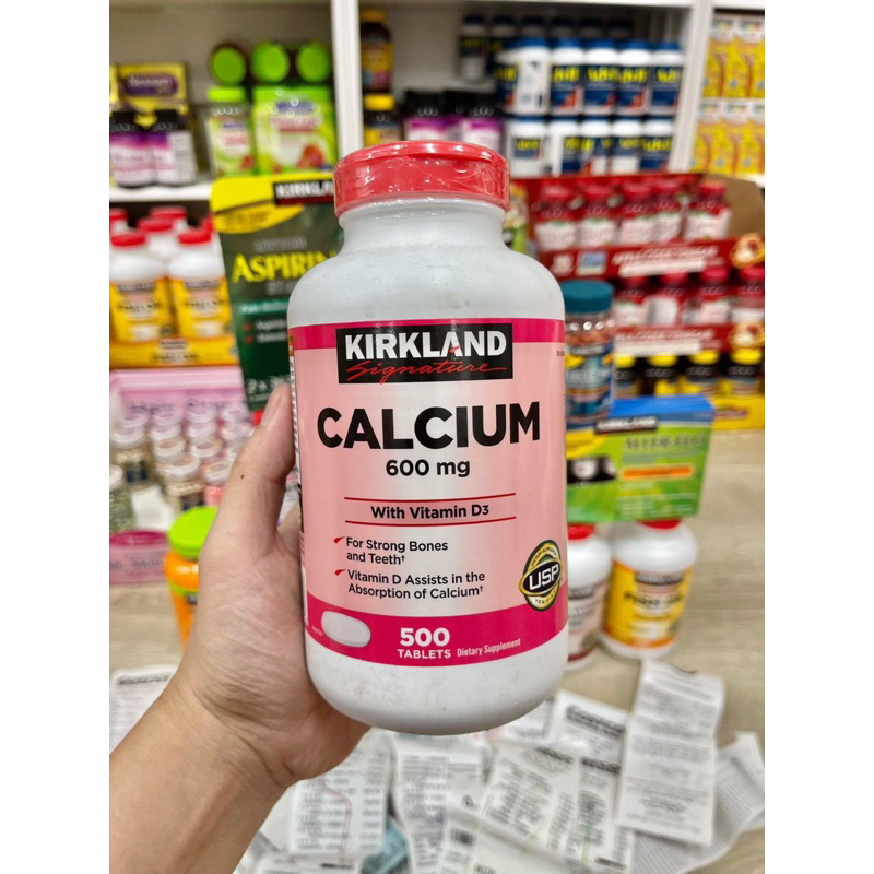 Kirkland Calcium 600 mg D3 500 viên ( canxi hồng) Shopee Việt Nam