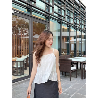 Áo dây phối bèo hoạ tiết thiết kế Ma Vie