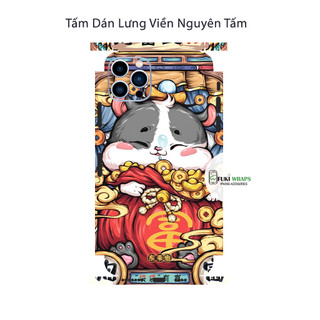 Tấm dán Skin Mặt Sau Mèo Thần Tài MS016 FULL VIỀN 14 pro max , 13 pro max , 12 pro max , 11 pro max , xs max - FukiShop