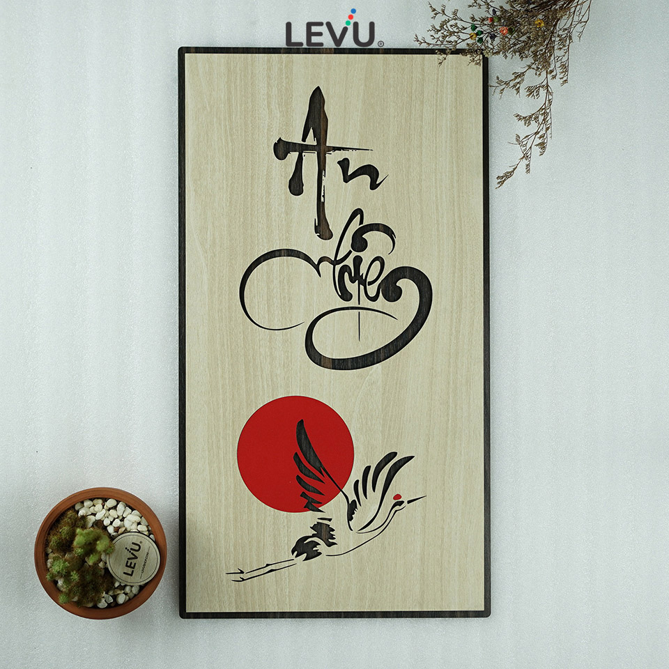 Tranh treo tường gỗ khắc chữ Thư Pháp decor sang trọng, tranh thư pháp bằng gỗ cao cấp