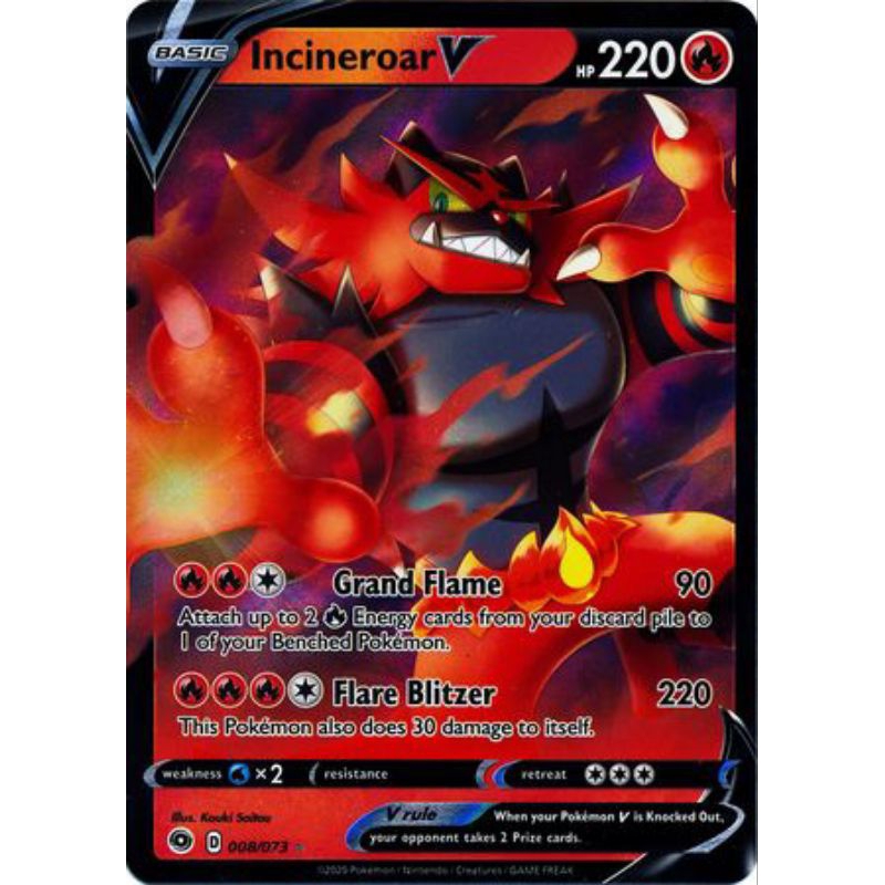 Thẻ pokemon Incineroar V - 008/073 - Ultra Rare Champion's Path Singles ...