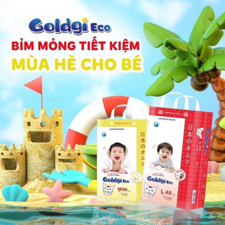 Tã bỉm GOLDGI ECO mới 2023 Nhật Bản đủ size NB86/S76/M66/L56/M54/L48/XL44/XXL32