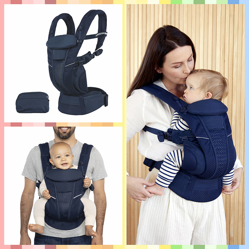 Ảnh Địu em bé Kidsworld Omni Breeze/KNM/360 Cool Air Mesh trợ lực 4 tư thế vải thoáng khí có đỡ cổ mũ trùm cho bé sơ sinh 3