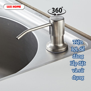 Combo vòi bơm dẫn nước rửa chén, xà phòng chất liệu inox 304 lắp bồn rửa bát xoay 360 độ LUXHOME