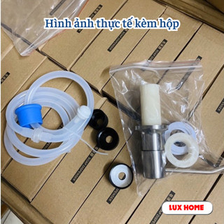 Combo vòi bơm dẫn nước rửa chén, xà phòng chất liệu inox 304 lắp bồn rửa bát xoay 360 độ LUXHOME