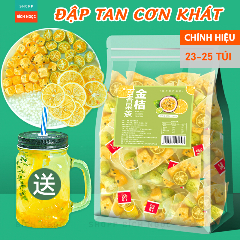 Trà chanh leo kim quất, đập tan cơn khát mùa hè, trà thảo mộc thanh ...