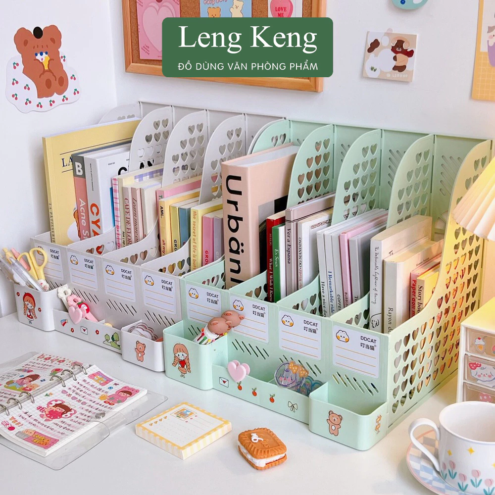 Khay đựng tài liệu Leng Keng kệ đựng tài liệu văn phòng A4 4 ngăn để bàn lưu trữ sách vở văn phòng p