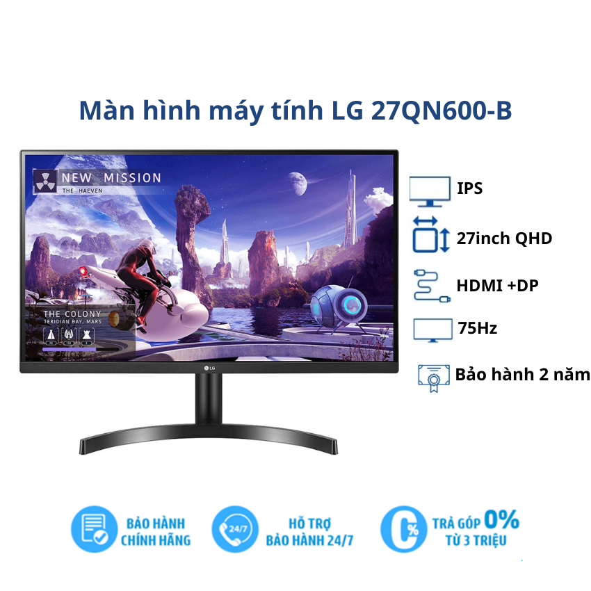 Màn Hình LG 27QN600-B (27 Inch | IPS | 75Hz| HDMI+DP) - BH 24 Tháng ...