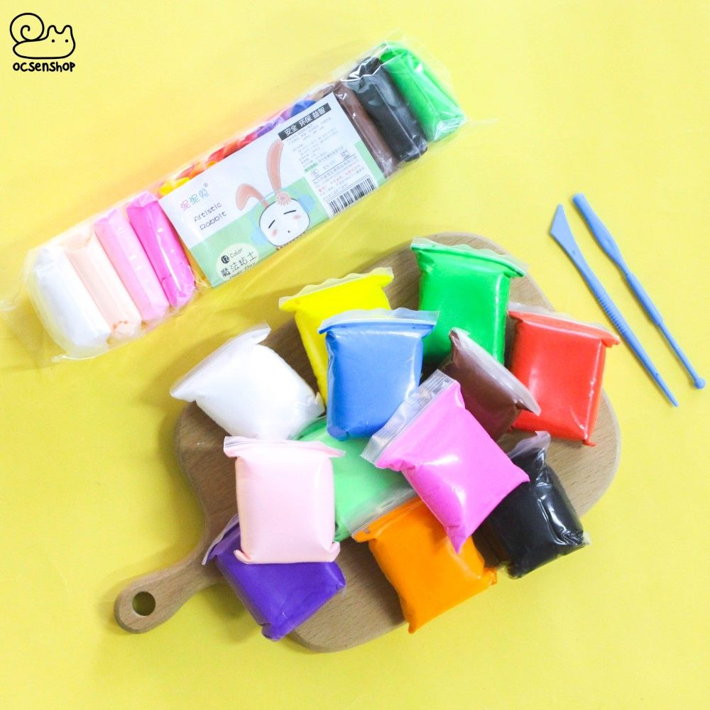 Đất sét siêu nhẹ - Làm tranh nổi 3D - Nặn móc chìa khóa - Trang trí gương - Làm slime bơ - Butter slime