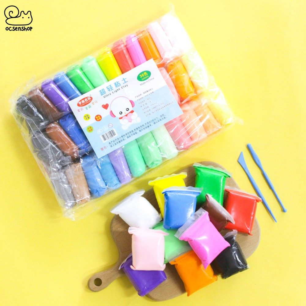 Đất sét siêu nhẹ - Làm tranh nổi 3D - Nặn móc chìa khóa - Trang trí gương - Làm slime bơ - Butter slime