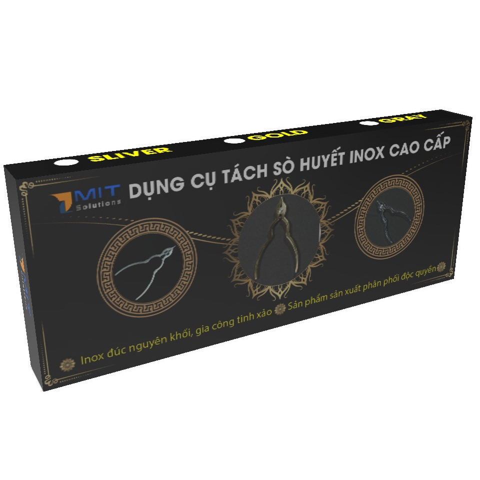 Kềm Tách Sò Huyết Inox Nguyên Khối Cao Cấp - Bảo hành trọn đời (Phiên bản Vàng Đồng)