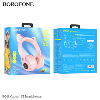 Tai chụp BLUETOOTH Tai mèo có đèn LED 7 mầu chính hãng BOROFONE BO18