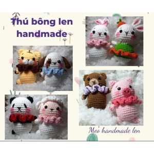 Bộ 8 thú bông len ngộ nghĩnh - Handmade len - Amigurumi (có chuông)