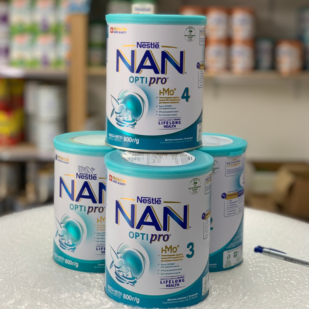 Sữa bột NAN Optipro Nga 800g số 1, 2, 3, 4 - Lon 800g - Hỗ trợ phát triển trí não, tăng sức đề kháng - SONMILK