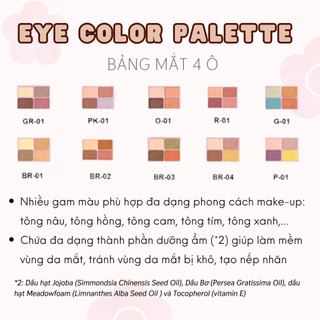 Bảng Phấn Mắt Daisy Doll Nhật Bản Siêu Bền Màu Với 4 Màu Trang Điểm Đa Chức Năng Phấn Má Hồng Phấn Bắt Sáng 5.1g