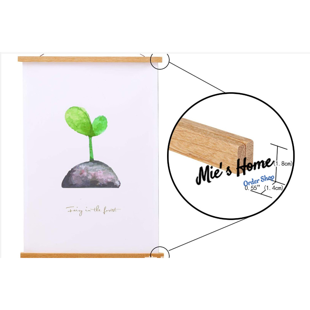 Thanh nẹp thông Khung gỗ có Nam Châm 2 x 1.5cm treo tranh trang trí ...
