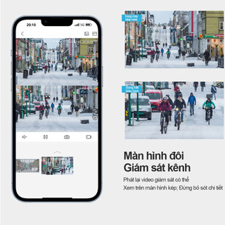 Camera Wifi YOOSEE Không Dây 2 Mắt Xem 2 Màn Hình Cùng Lúc Xoay 360 Độ, Xem Đêm Có Màu, Hỗ Trợ Đàm Thoại 2 Chiều